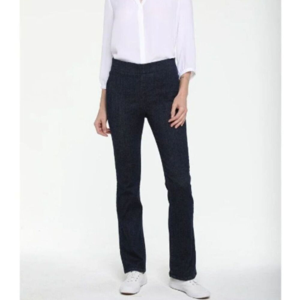 NYDJ Petite Slim Pull On Bootcut Jeans Dark Wash Sz. PL